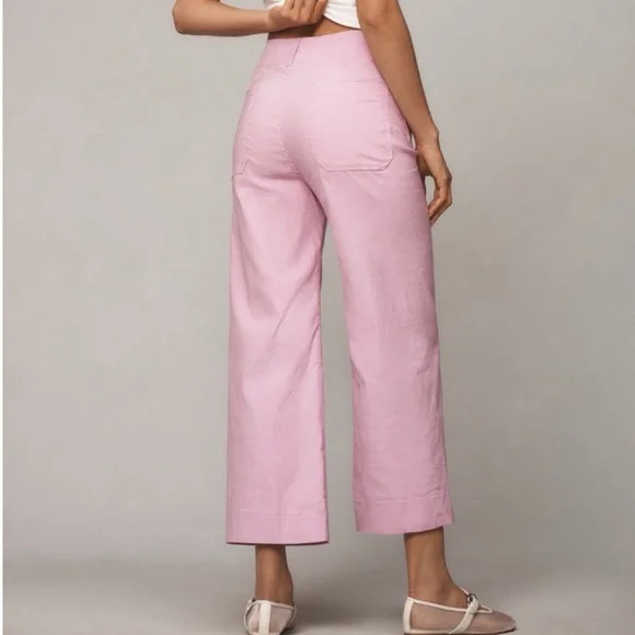 NWT Anthropologie Maeve The Colette Magic Fabric Cropped Wide-Leg Pants - Picture 4 of 11